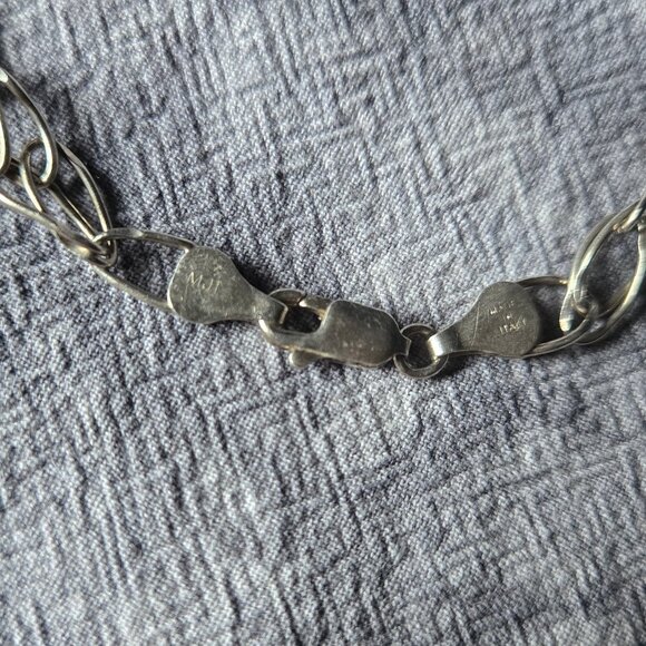 Vintage Double Link Silver 925 Bracelet 7g | Made in Italy (Unisex) - Picture 4 of 5